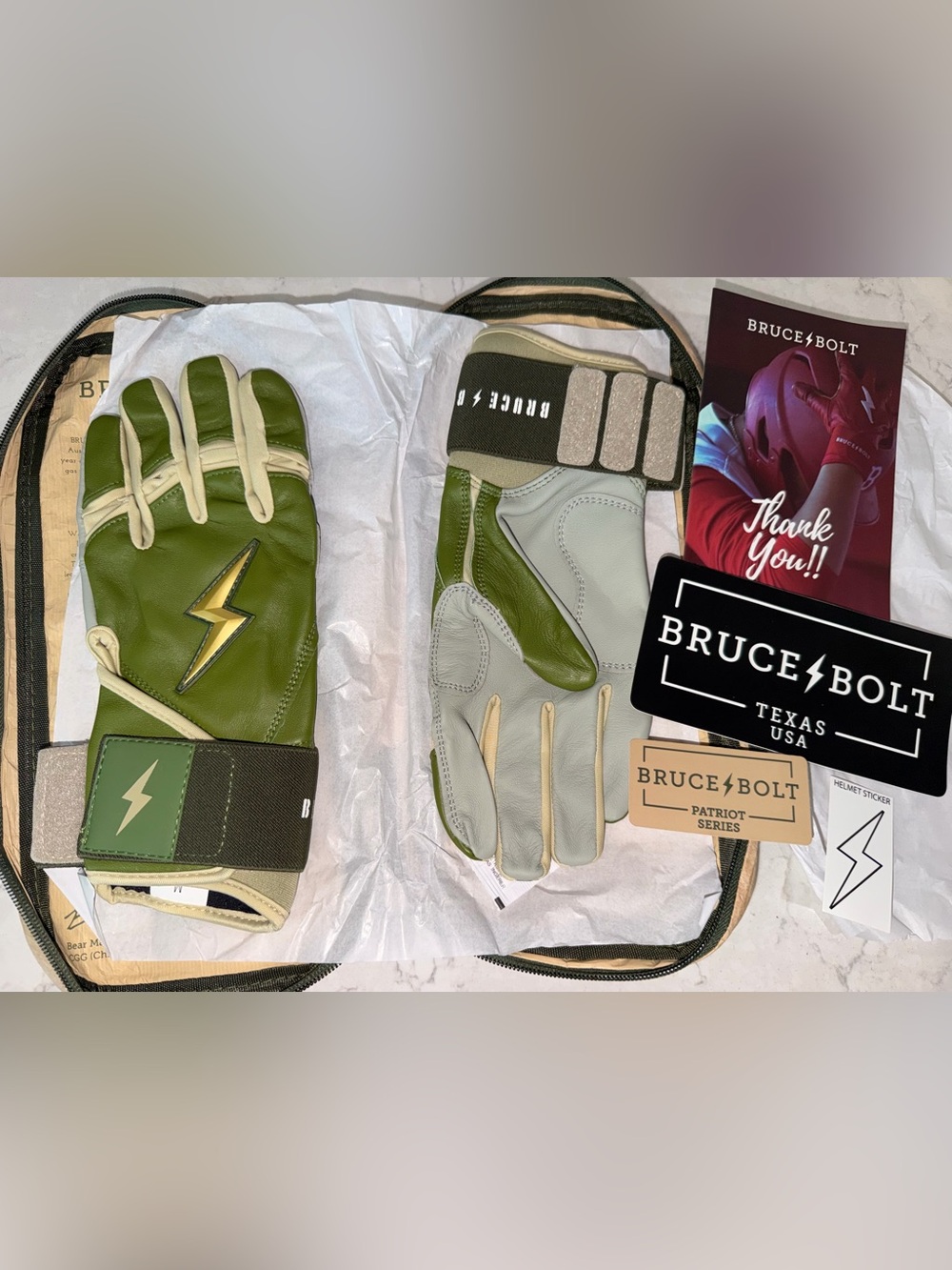 BRUCE BOLT Premium Pro Long Cuff Batting Gloves Military Series